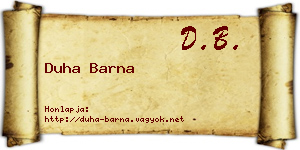 Duha Barna névjegykártya